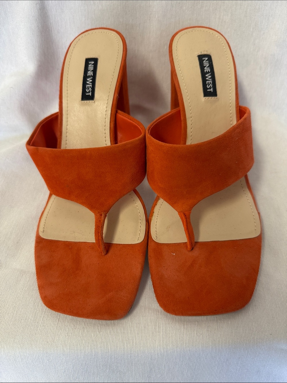 Nine West Orange Suede Heeled Sandal